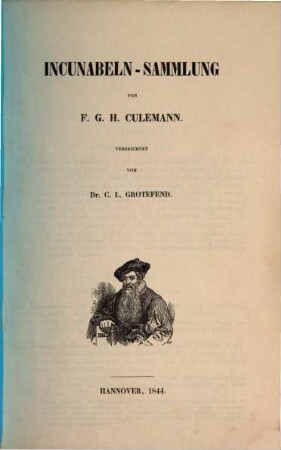 Incunabeln-Sammlung von F. G. H. Culemann