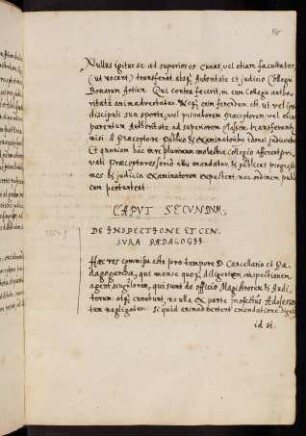 Caput Secundum. De Inspectione et censura Paedagogii.