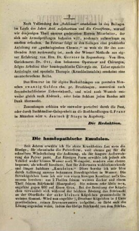 Allgemeine Zeitung für Homöopathie. 1. 1848/49