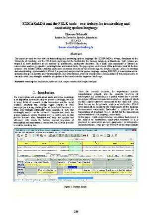 EXMARaLDA and the FOLK tools – two toolsets for transcribing and annotating spoken language