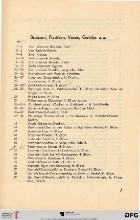 Bronzen, Plastiken, Vasen, Gefäße u. a. (Nr. 1 - 61)