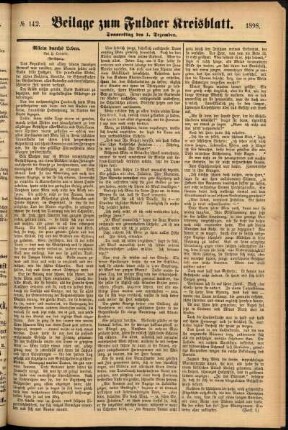Zweite Ausgabe vom Donnerstag, den 01. Dezember 1898.