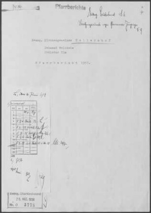 Hellershof: Pfarrbericht 1957