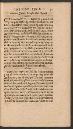 Cap. 20. Quid sit Ecclesia Dei, Et quid sancta.