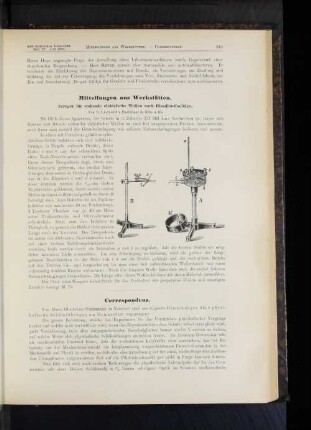 Mitteilungen aus Werkstätten.