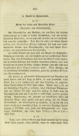 B. Werth der Holzvorräte.