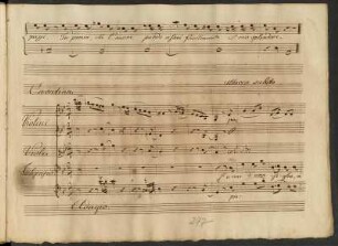 Il Marito indolente, dramma giocoso in 2 Akten auf Libretto von Caterino Mazzolà (1782 Dresden, Kurfürstliches Theater). Partitur, Cavatina des Marchese Fugenzio. Seite 247. Autographe (?) Reinschrift; 33 x 21 cm. Dresden: SLUB Mus.3549-F-18