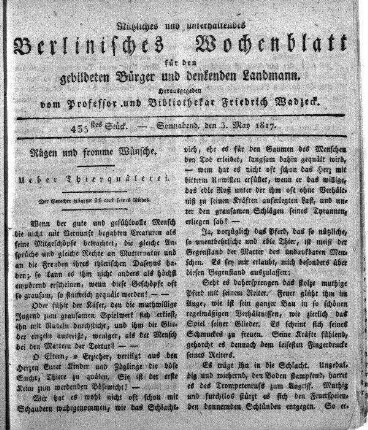 435stes Stueck, Sonnabend, den 3. May 1817