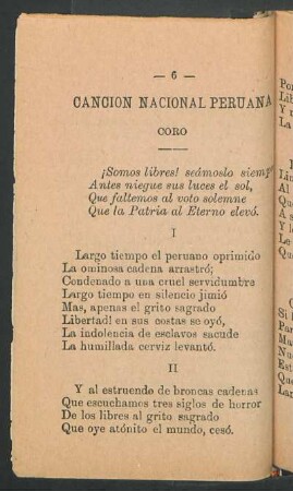 Canción Nacional Peruana