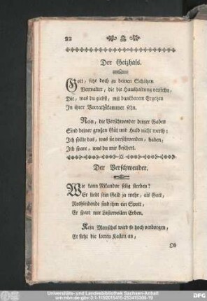 Der Geizhals.