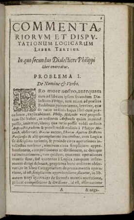 Problema I. De Nomine & Verbo.