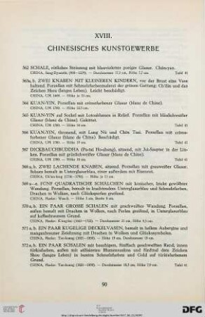 XVIII. Chinesische Kunstgewerbe (Nr. 562-595)