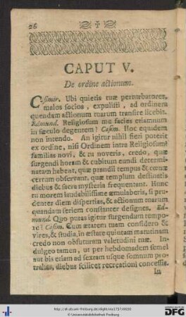 Caput V. De ordine actionum.