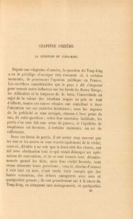 Chapitre onzième. La question du Tong-King