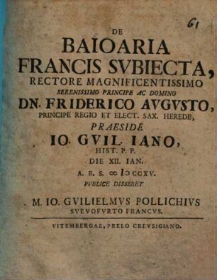 De Baioaria Francis Svbiecta