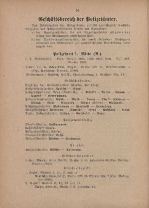 Geschäftsbereich der Polizeiämter