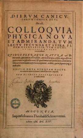 Dies caniculares : hoc est colloquia physica nova & admiranda ..., 5/6