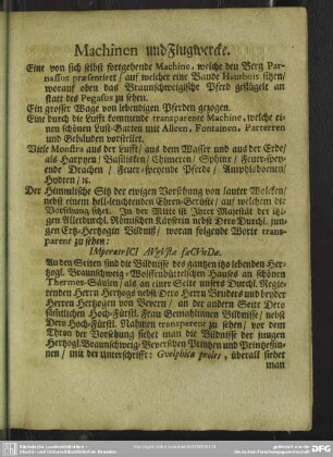 Machinen und Flugwercke