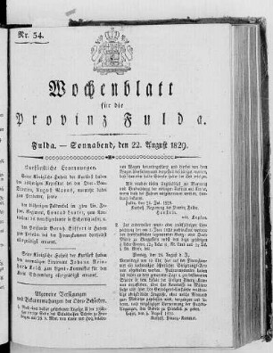 Nr. 34, Ausgabe vom 22. August 1829