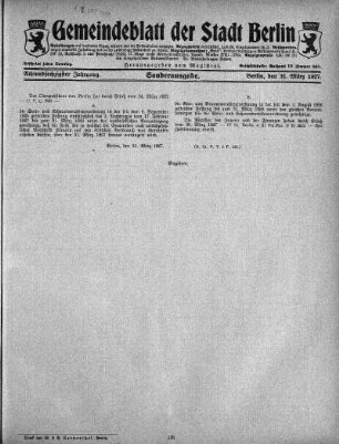 Sonderausgabe, 31. März 1927