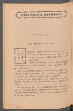 Capítulo XXX - Las angustias de los celos.