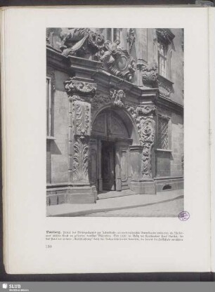 Bamberg. Portal des Böttingerhauses zur Judenstraße; an nord-italienische Barockbauten erinnernd, ein Meisterwerk höchster Kraft im gesamten deutschen Bürgerbau