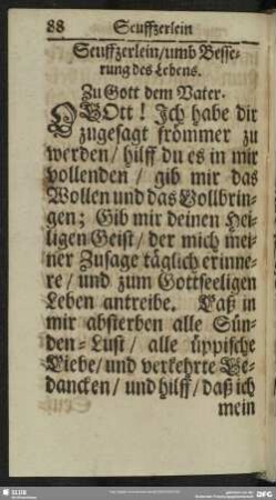Seuffzerlein, umb Besserung des Lebens