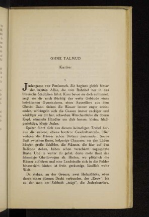 Ohne Talmud. Karäer.