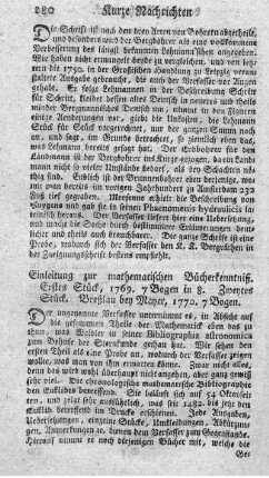 Einleitung zur mathematischen Bücherkenntniß. St.1.2.