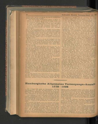 Hamburgische Allgemeine Versorgungs-Anstalt 1778-1928