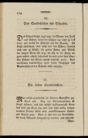 III. Das Saatbehüthen mit Schaafen