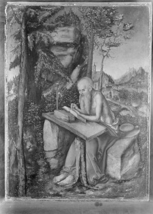 Der heilige Hieronymus in felsiger Landschaft