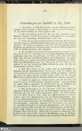Bemerkungen zur Statistik 31. Dez. 1908