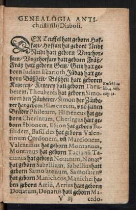Genealogia Antichristi filii Diaboli.