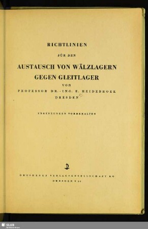 Richtlinien für den Austausch von Wälzlagern gegen Gleitlager