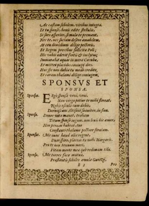 Sponsus Et Sponsa.