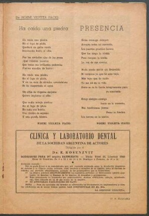 De Noemi Vioteta Facio : Ha caído una piedra - Presencia