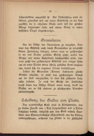 Scheidung des Goldes von Platin.