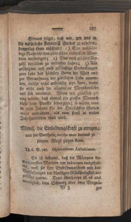 Mittel, die Einbldungskraft zu erregen; und die Vortheile, welche man daraus zu seinem Wohl ziehen kann