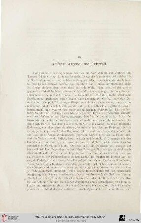 II. Raffael's Jugend und Lehrzeit