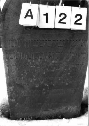 Grabstein 122 (Index: 99903927) Material: Sandstein Maße HxBxT: 92x51x7 cm: Grabstein 122A