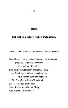 Alles mit hoher obrigkeitlicher Erlaubniß
