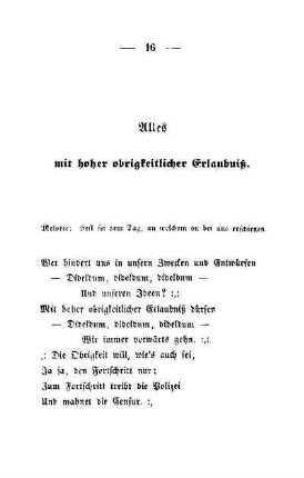 Alles mit hoher obrigkeitlicher Erlaubniß