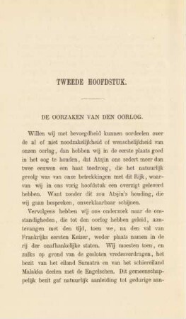 Tweede hoofdstuk. De oorzaken van den oorlog