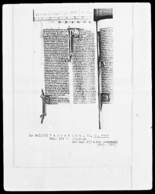 Biblia sacra mit Missale — Initiale P (aulus) mit lehrendem Paulus, Folio 574verso