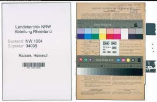 Entnazifizierung Heinrich Ricken , geb. 17.06.1897 (Arbeiter)