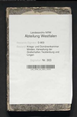 Frohndienstgelderregister von der Obergrafschaft Lingen