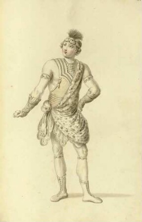 Atleti Giuocatori di cesto (Kostüm der Athleten für den Kolbenkampf; aus dem Vestiarium der Oper "Olimpiade", aufgeführt am 16. Februar 1756 in Dresden)