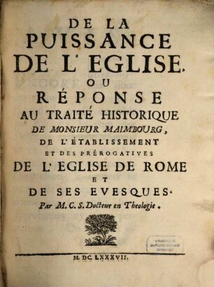 De la puissance de l'église