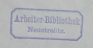 Arbeiter-Bibliothek Neustrelitz / Stempel